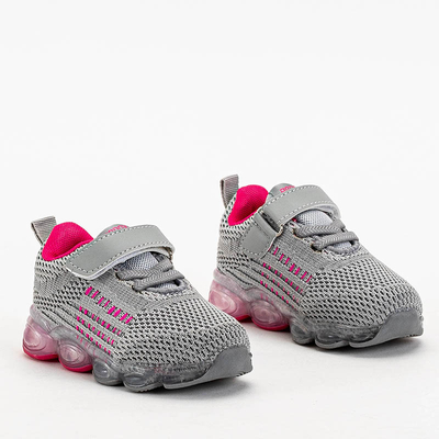 Šedé dětské sportovní boty s růžovými prvky Dons - Footwear