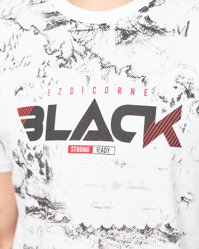 Чоловіча біла футболка з принтом - Одяг