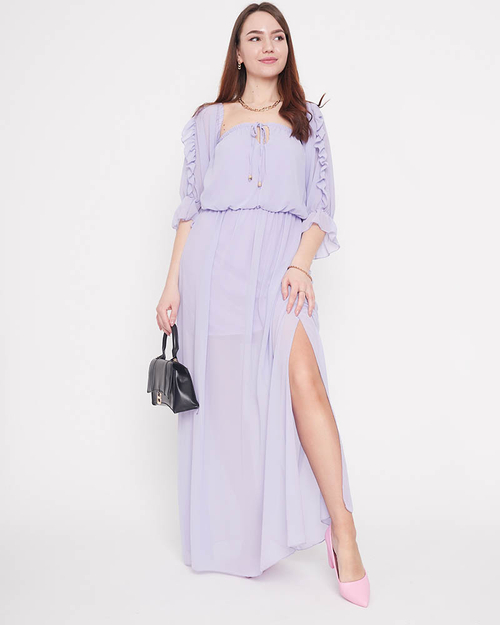 Жіноча фіолетова іспанська сукня максі - Одяг