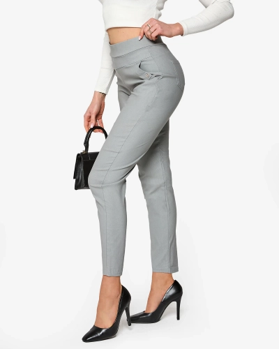 Світло-сірі жіночі лосини PLUS SIZE- Одяг