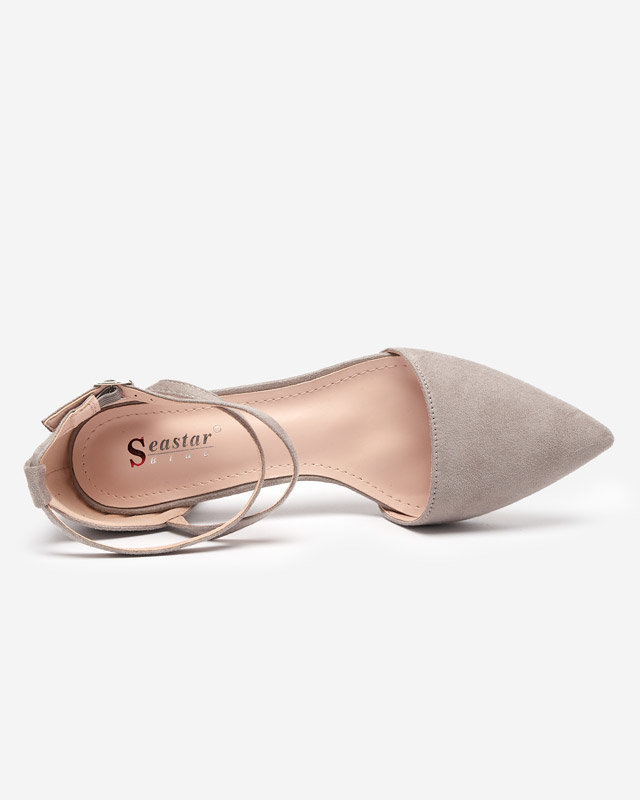 Šedé dámské sandály na sloupku Crisco - Obuv