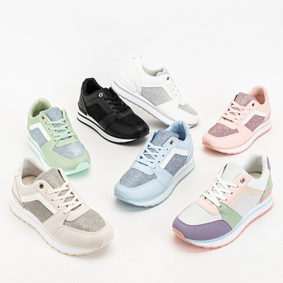 Růžové dámské sportovní tenisky se třpytkami Berilan - Obuv