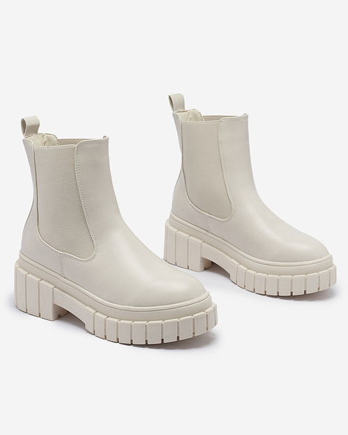 OUTLET Бежеві жіночі черевики на товстій підошві Fazzati-Footwear