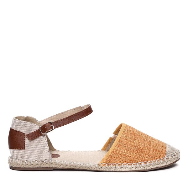 Oranžovo-béžová espadrilles- Obuv 1
