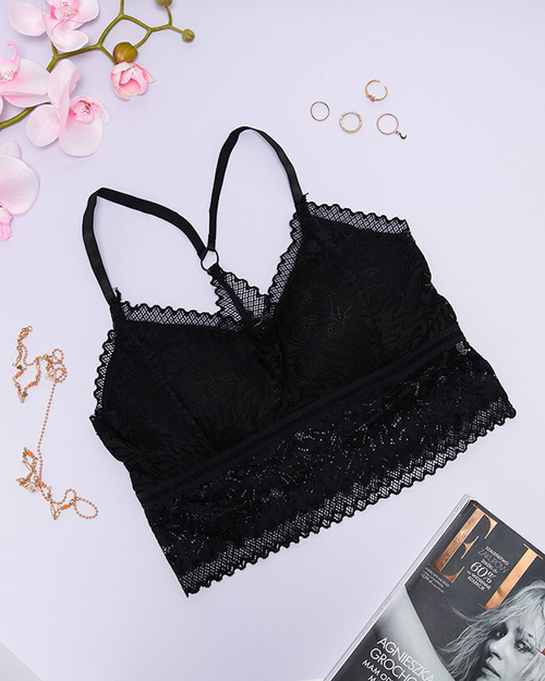 Жіночий мереживний бюстгальтер чорного кольору - Нижня білизна