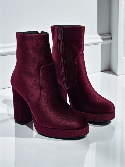 Dámské kotníkové boty na sloupku al'la Velur Miss