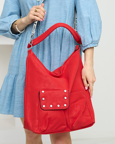 Měkká shopper taška z matné červené ekokůže - Příslušenství