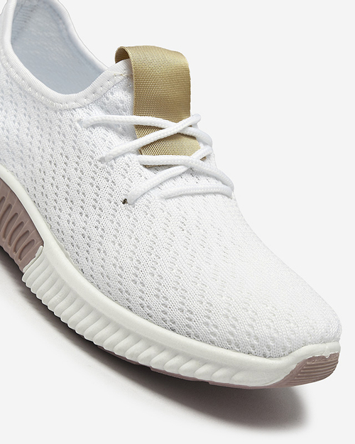 Білі жіночі спортивні туфлі з коричневими вставками Kedeti - Взуття