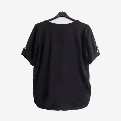 Černá tunika s květinami - Halenky 1