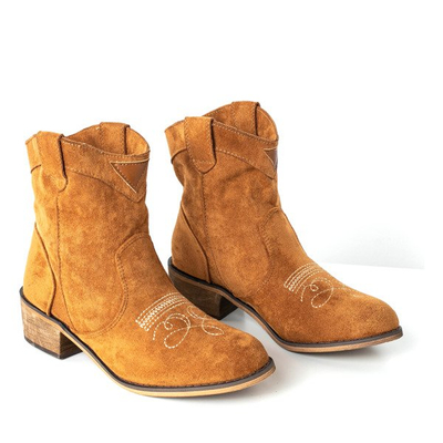 Коричневі ковбойські чоботи на низьких підборах Торонто - Взуття 1