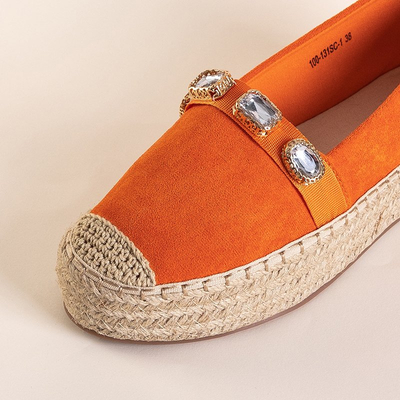 Oranžové dámské espadrilky s krystaly Fenenna - Boty