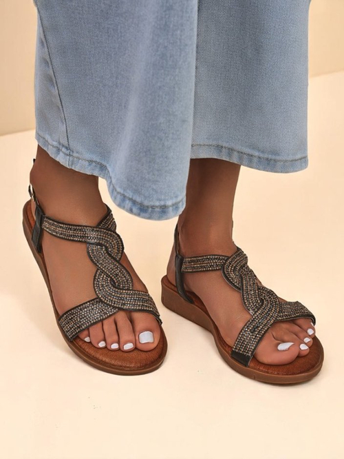 Royalfashion Жіночі сандалі з декоративними ремінцями Aria Shine