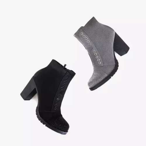 OUTLET Сірі жіночі ботильйони з прикрасами Valor - Взуття