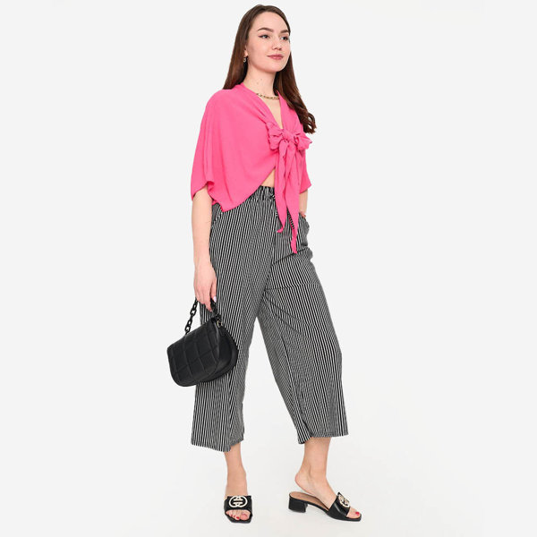 Tmavě růžová dámská krátká pelerína - Oblečení