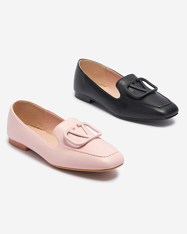 Světle růžové dámské mokasíny s ornamentem v odpovídající barvě Terika - Obuv