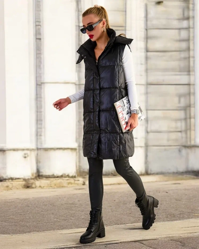 Royalfashion Dlouhá dámská vesta s prošíváním