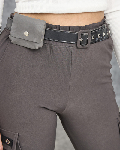 Tmavě šedé dámské bojové kalhoty- Oblečení