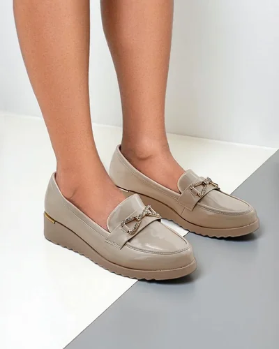 Royalfashion Dámské mokasíny na nízkém klínu Leffo