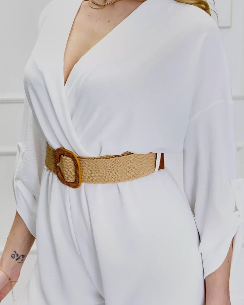 Білий довгий жіночий комбінезон - Одяг