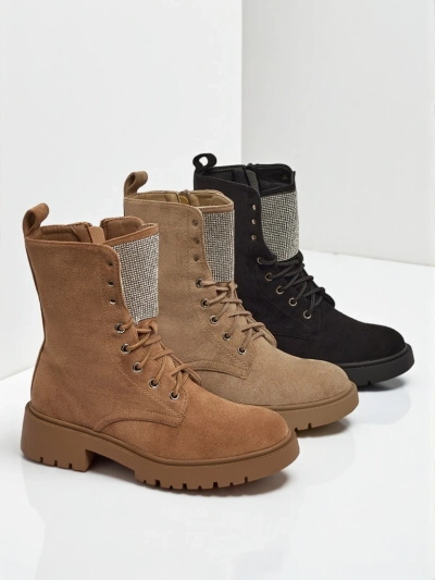 Eko semišové šněrovací dámské boty Ferlyne