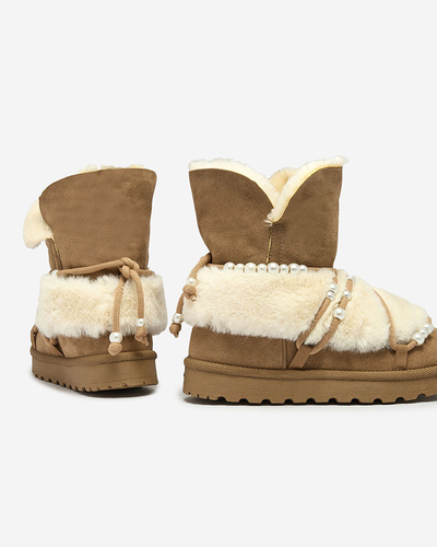 Royalfashion Жіночі снігоступи з перлами Cuvilav