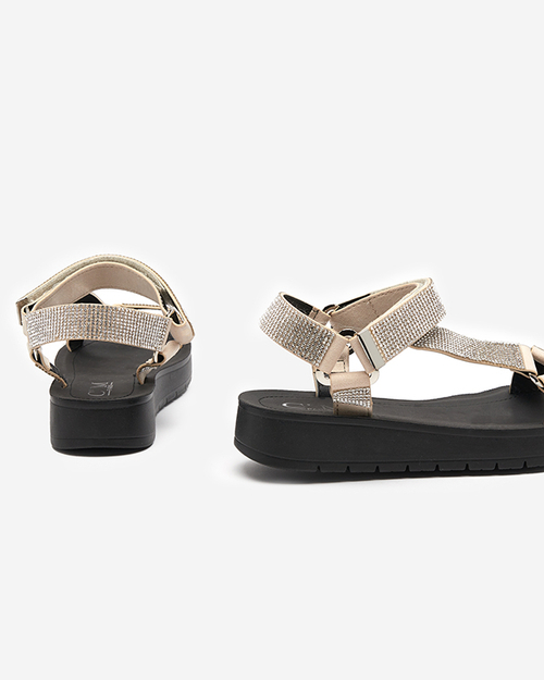 Срібні босоніжки з цирконами Qroc