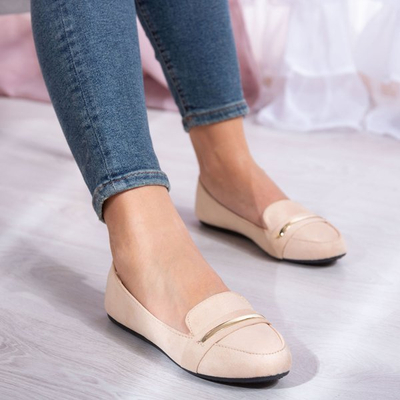 Бежеві мокасини з золотою прикрасою Greca - Взуття