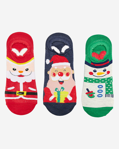Шкарпетки жіночі кольорові з різдвяним принтом 3/уп - Нижня білизна