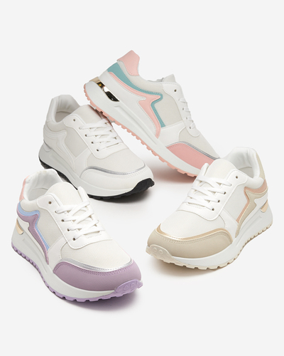 OUTLET Pastelové dámské bílé sportovní boty značky Delani - Footwear