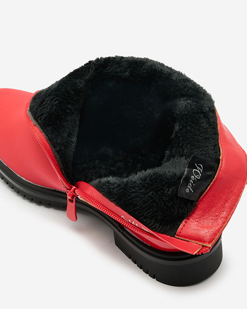 Royalfashion Червоні матові жіночі черевики Setipfa