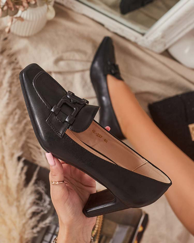 Dámské mokasínové lodičky v černé barvě Mokwell-Footwear