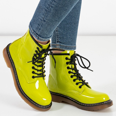 Зелені неонові жіночі лаковані черевики на шнурівці від Ornika - Взуття