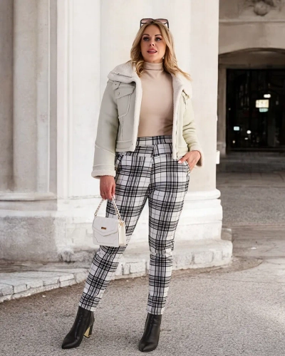 Royalfashion Zateplené dámské tegínové kalhoty PLUS SIZE