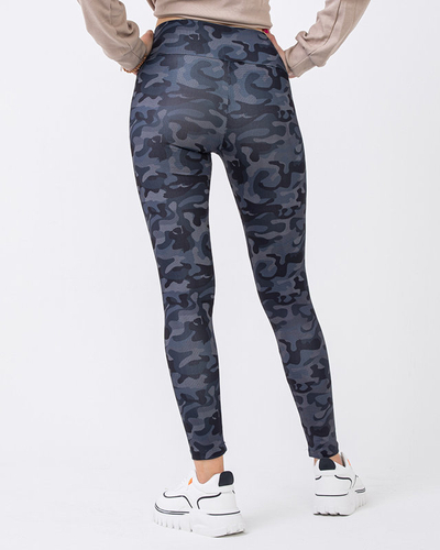 Темно-сірі легінси з високою талією та візерунком