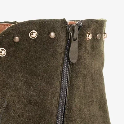 VÝSTUP Tmavě zelené kovbojské boty na klínku Brenna - Boty