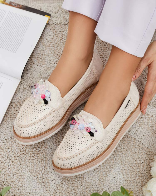 Мокасини Royalfashion з різнокольоровим камінням Restea