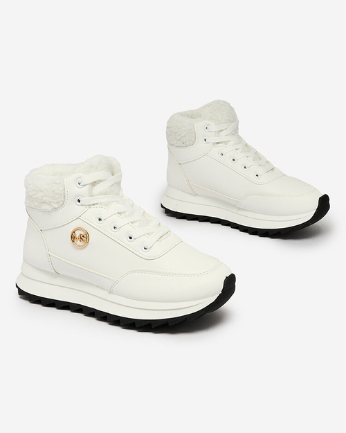 Royalfashion Жіночі утеплені спортивні черевики білого кольору Cerrto