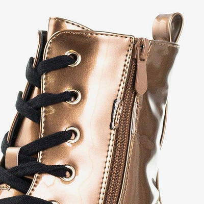 Dámská zlatá lakována Minna Workers - Footwear