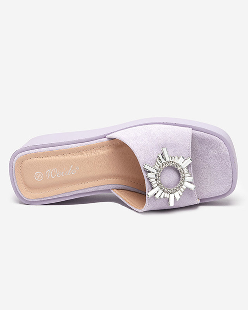 Фіолетові жіночі тапочки на платформі Dreccoti - Взуття