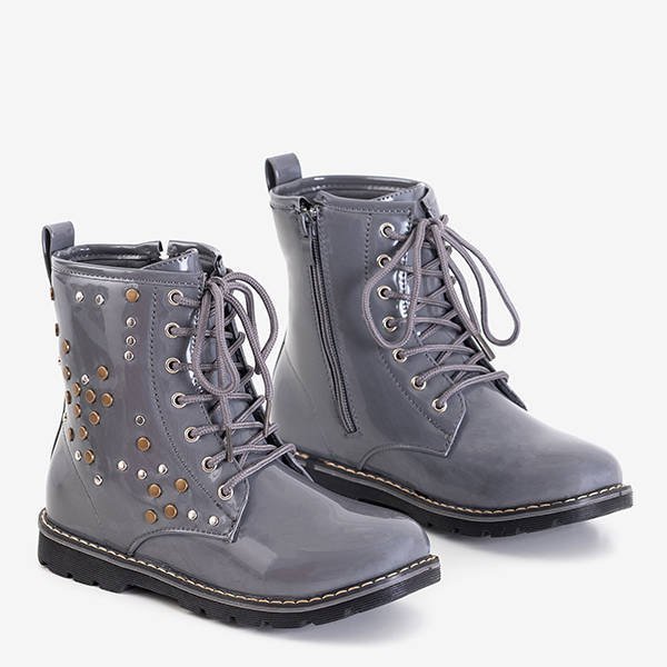 Dětské šedě lakované tašky Isibeal - Boty