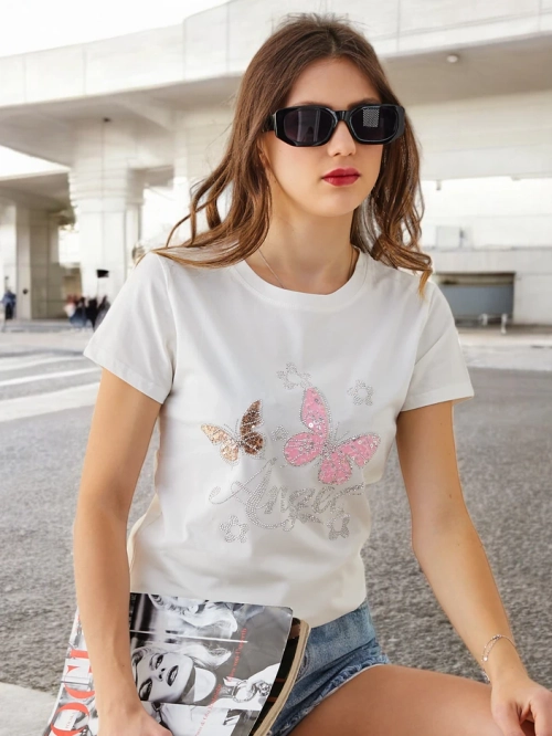 Royalfashion Жіноча бавовняна футболка «Метелик»