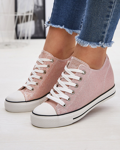 Рожеві жіночі кеди на прихованому якорі з блискучою ниткою Seggat- Footwear