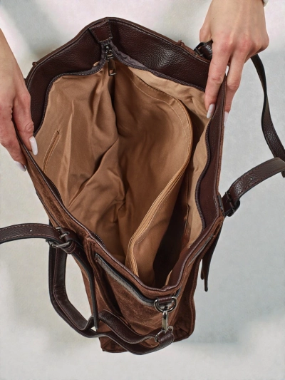 Dámská shopper kabelka eko semišová Daville