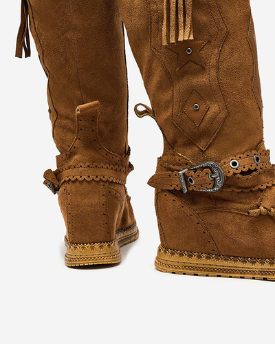 Royalfashion Коричневі жіночі черевики з прихованим анкером Figgers