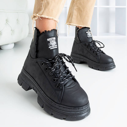 Жіночі чорні туристичні черевики з хутром Rostorie - Взуття