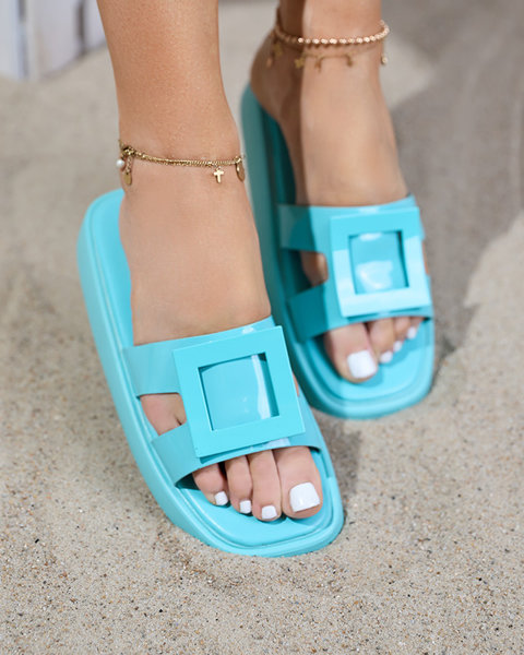 Dámské mátové pantofle s ornamentem Zegor - Obuv