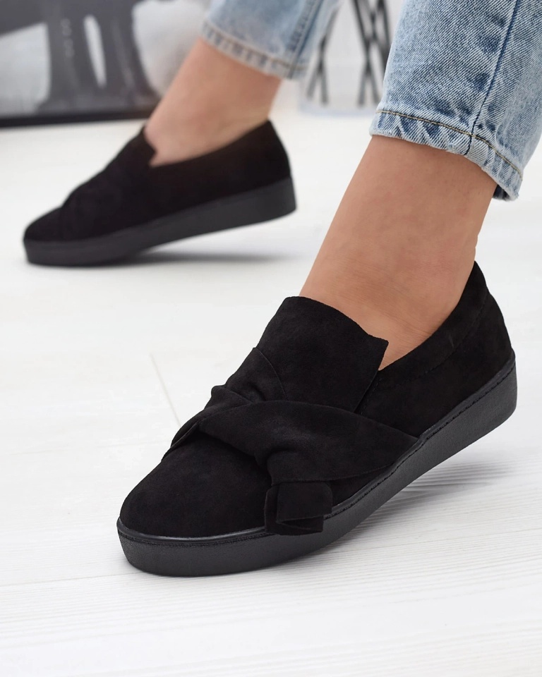 Černé dámské slip on tenisky z ekokůže Bliwix - Obuv