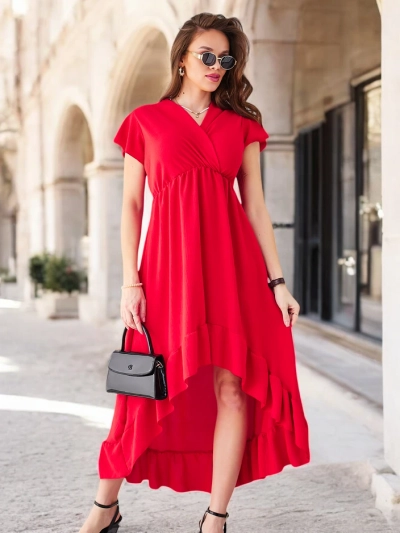 Royalfashion Dámské midi šaty s asymetrickým lemem