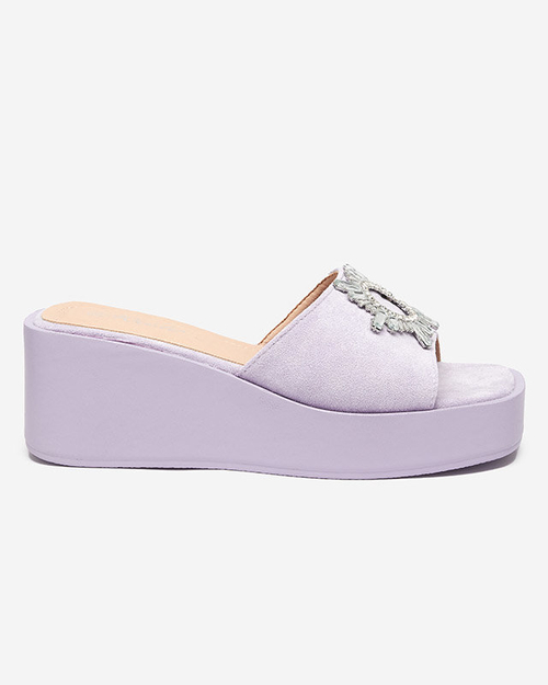Фіолетові жіночі тапочки на платформі Dreccoti - Взуття