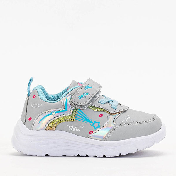 OUTLET Světle šedé dívčí sportovní boty s potiskem Jako- Footwear